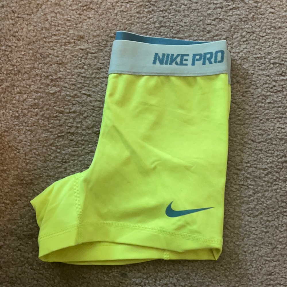 Neon Yellow Nike Pro Shorts